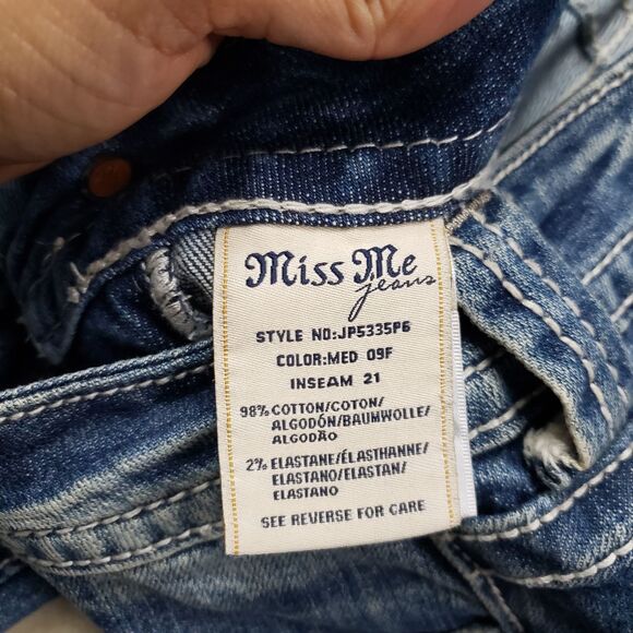 Miss Me Easy Capri Embellished Denim 30 Jeans Womens Rodeo Y2K - Picture 5 of 8